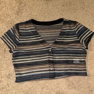 Shein Multicolor Woven Crochet Crop Top Womens XL